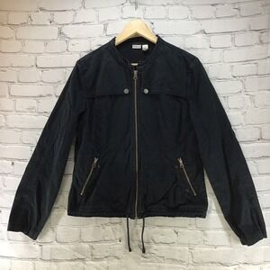 Rubbish Black‎ Jacket Womens Sz XL Full Zip Drawstring Hem
